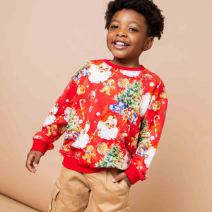 Baby Kids Bamboo Pajamas — In The Nick Of Time Crew Neck Sweatshirt — Image 1