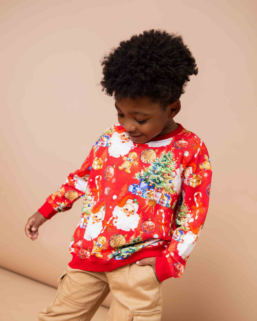 Baby Kids Bamboo Pajamas — In The Nick Of Time Crew Neck Sweatshirt — Image 6