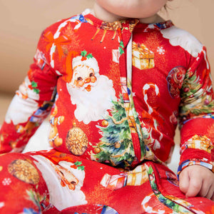Baby Kids Bamboo Pajamas — In The Nick Of Time Footie — Image 1