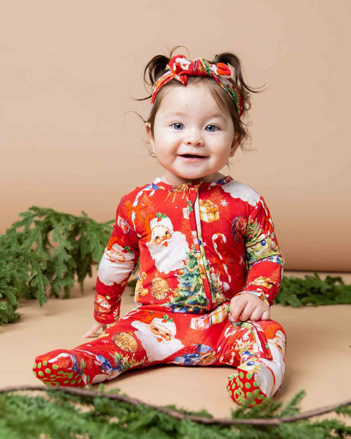 Baby Kids Bamboo Pajamas — In The Nick Of Time Footie — Image 3
