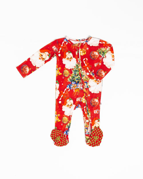 Baby Kids Bamboo Pajamas — In The Nick Of Time Footie — Image 2