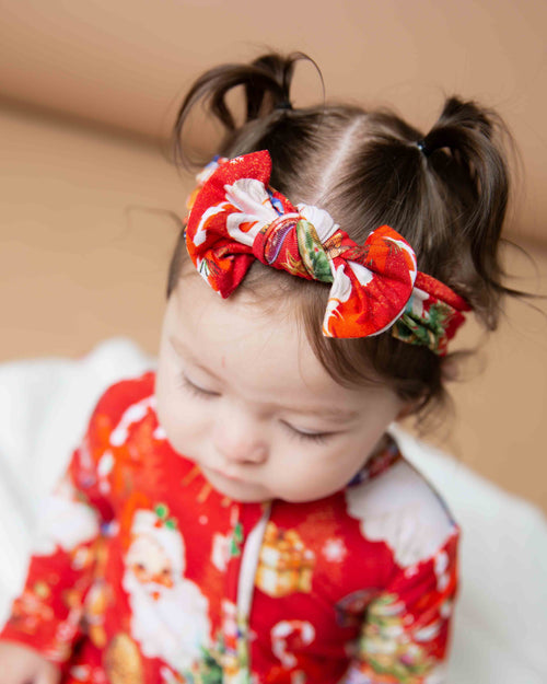 Baby Kids Bamboo Pajamas — In The Nick Of Time Headwrap — Image 1