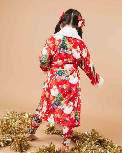 Baby Kids Bamboo Pajamas — In The Nick Of Time Kids Plush Robe — Image 5