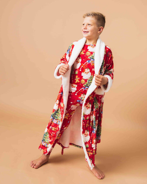 Baby Kids Bamboo Pajamas — In The Nick Of Time Kids Plush Robe — Image 10