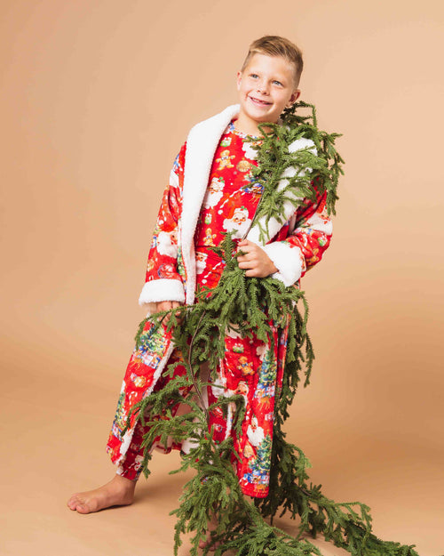 Baby Kids Bamboo Pajamas — In The Nick Of Time Kids Plush Robe — Image 7
