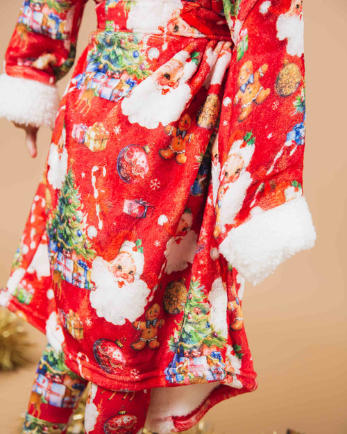 Baby Kids Bamboo Pajamas — In The Nick Of Time Kids Plush Robe — Image 3