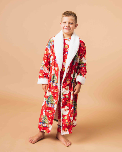 Baby Kids Bamboo Pajamas — In The Nick Of Time Kids Plush Robe — Image 8