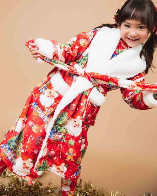 Baby Kids Bamboo Pajamas — In The Nick Of Time Kids Plush Robe — Image 4