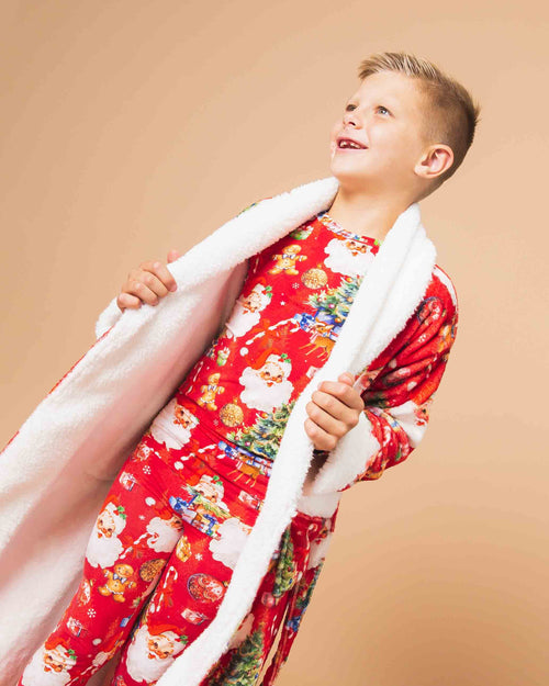 Baby Kids Bamboo Pajamas — In The Nick Of Time Kids Plush Robe — Image 9