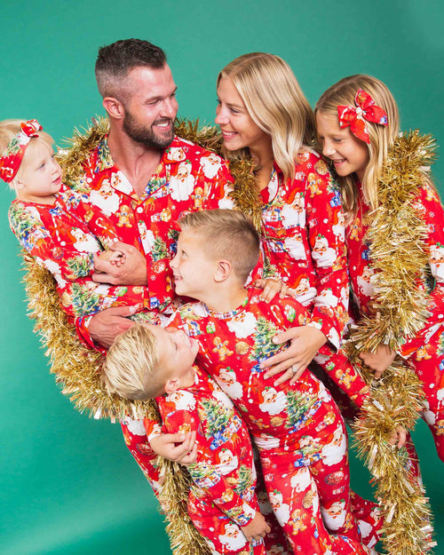 Baby Kids Bamboo Pajamas — In The Nick Of Time Women's Long Sleeve Collar Shirt & Pants Pajama Set — Image 5