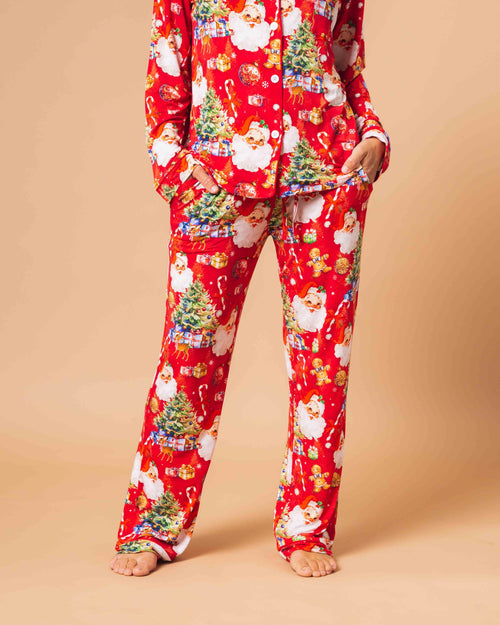 Baby Kids Bamboo Pajamas — In The Nick Of Time Women's Long Sleeve Collar Shirt & Pants Pajama Set — Image 4