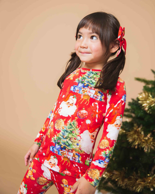 Baby Kids Bamboo Pajamas — In The Nick Of Time Long Sleeve Pajama Set — Image 7