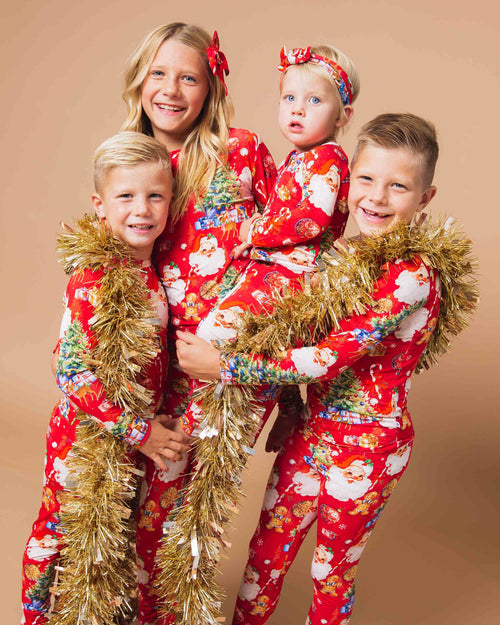 Baby Kids Bamboo Pajamas — In The Nick Of Time Long Sleeve Pajama Set — Image 5
