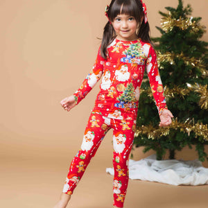 Baby Kids Bamboo Pajamas — In The Nick Of Time Long Sleeve Pajama Set — Image 1
