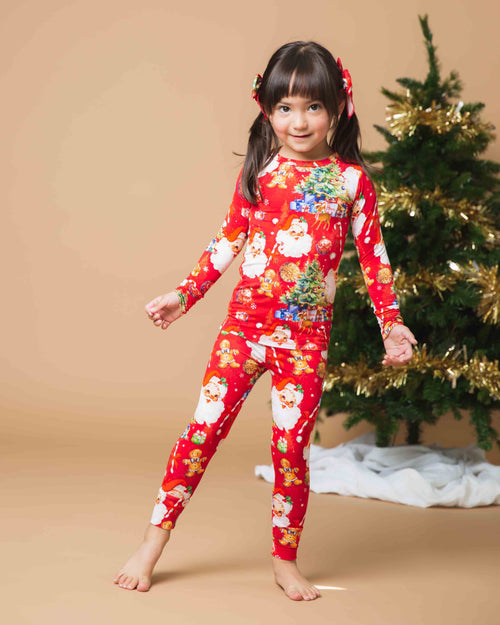 Baby Kids Bamboo Pajamas — In The Nick Of Time Long Sleeve Pajama Set — Image 1