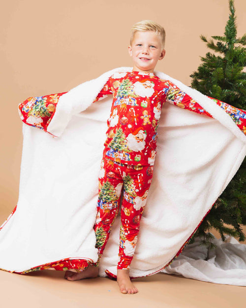 Baby Kids Bamboo Pajamas — In The Nick Of Time Long Sleeve Pajama Set — Image 4