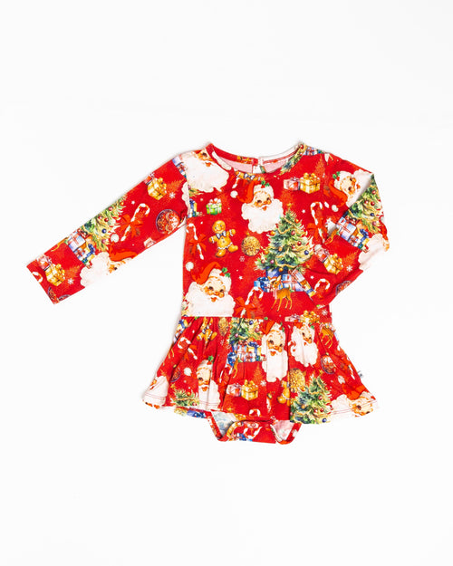 Baby Kids Bamboo Pajamas — In The Nick Of Time Long Sleeve Ruffle Dress — Image 2