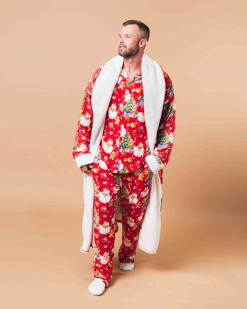 Baby Kids Bamboo Pajamas — In The Nick Of Time Men's Collar Shirt & Pants Set — Image 5