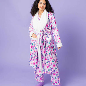 Baby Kids Bamboo Pajamas — Nutty or Nice Adult Plush Robe — Image 1