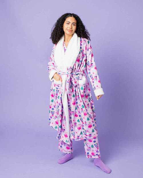 Baby Kids Bamboo Pajamas — Nutty or Nice Adult Plush Robe — Image 1