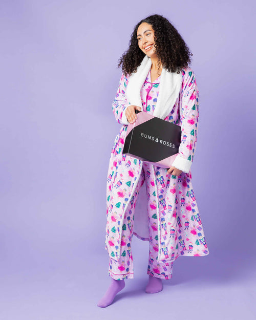 Baby Kids Bamboo Pajamas — Nutty or Nice Adult Plush Robe — Image 4