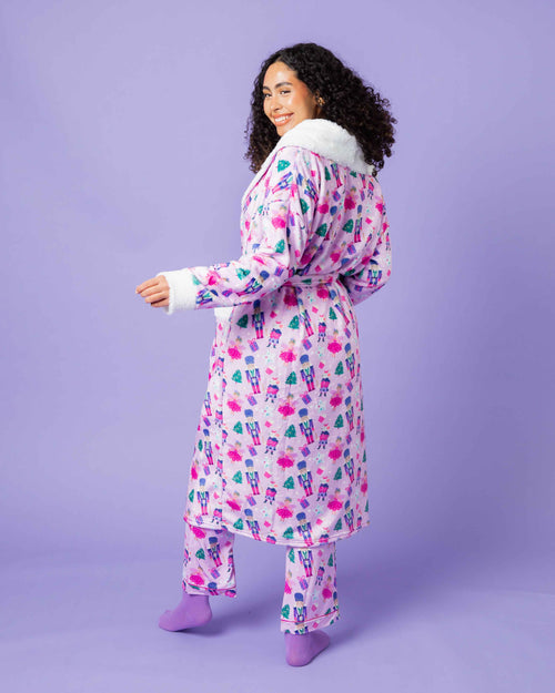 Baby Kids Bamboo Pajamas — Nutty or Nice Adult Plush Robe — Image 6