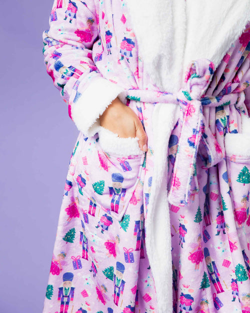 Baby Kids Bamboo Pajamas — Nutty or Nice Adult Plush Robe — Image 9