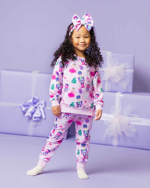 Baby Kids Bamboo Pajamas — Nutty or Nice Biggie Bow — Image 4
