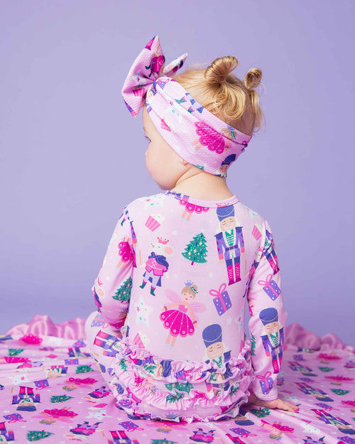 Baby Kids Bamboo Pajamas — Nutty or Nice Biggie Bow — Image 3