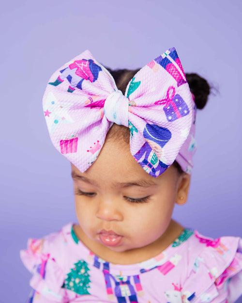 Baby Kids Bamboo Pajamas — Nutty or Nice Biggie Bow — Image 1