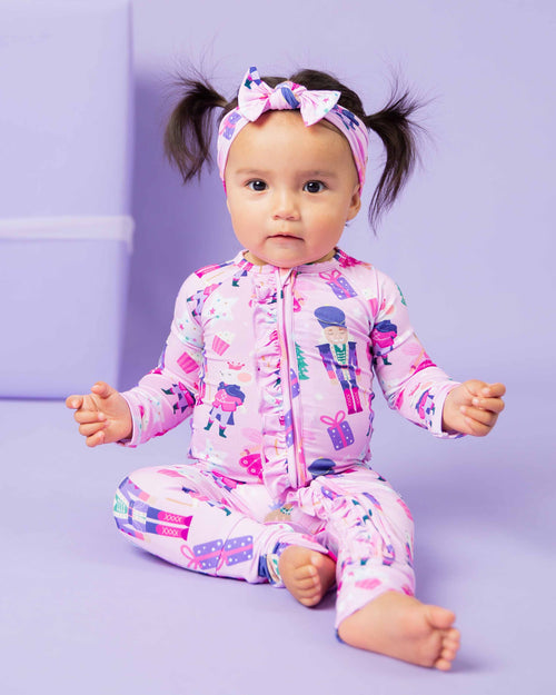 Baby Kids Bamboo Pajamas — Nutty or Nice Headwrap — Image 3
