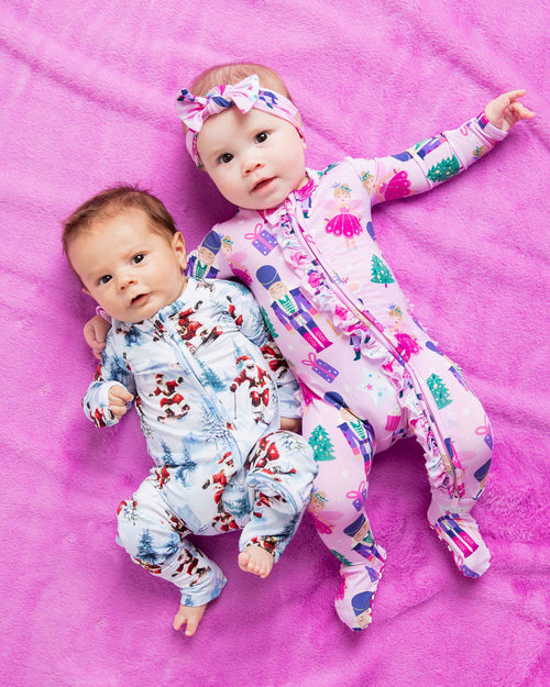 Baby Kids Bamboo Pajamas — Nutty or Nice Headwrap — Image 6