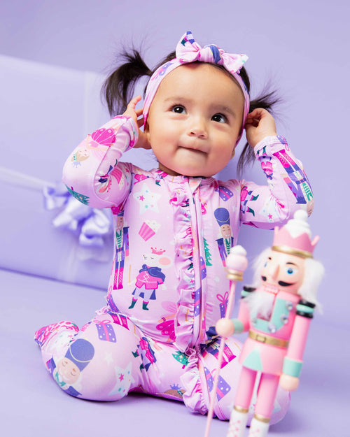 Baby Kids Bamboo Pajamas — Nutty or Nice Headwrap — Image 8