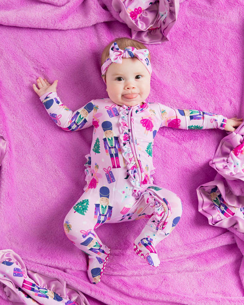 Baby Kids Bamboo Pajamas — Nutty or Nice Headwrap — Image 9