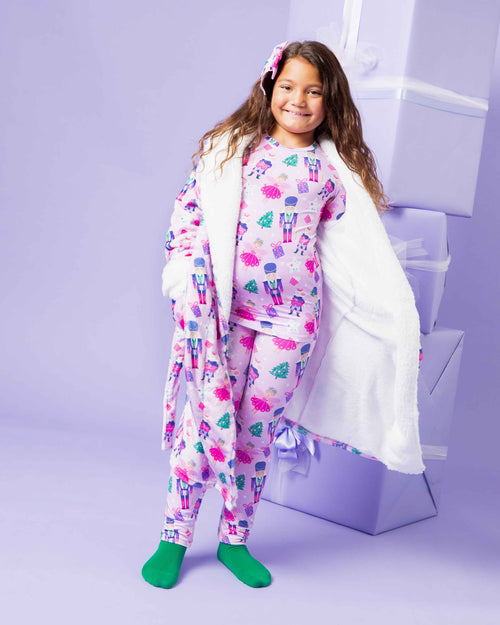 Baby Kids Bamboo Pajamas — Nutty or Nice Kids Plush Robe — Image 5