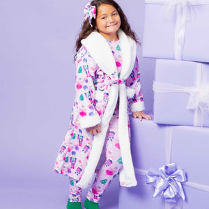 Baby Kids Bamboo Pajamas — Nutty or Nice Kids Plush Robe — Image 1