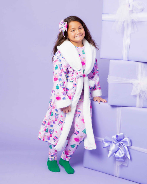 Baby Kids Bamboo Pajamas — Nutty or Nice Kids Plush Robe — Image 1
