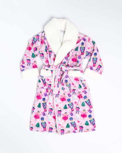 Baby Kids Bamboo Pajamas — Nutty or Nice Kids Plush Robe — Image 2