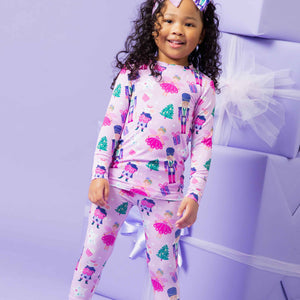 Baby Kids Bamboo Pajamas — Nutty or Nice Long Sleeve Pajama Set — Image 1
