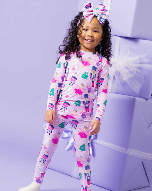 Baby Kids Bamboo Pajamas — Nutty or Nice Long Sleeve Pajama Set — Image 1