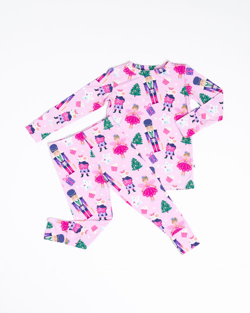 Baby Kids Bamboo Pajamas — Nutty or Nice Long Sleeve Pajama Set — Image 2