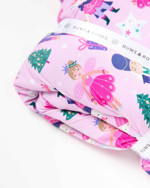 Baby Kids Bamboo Pajamas — Nutty or Nice Ruffled Minky Blanket — Image 8