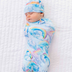 Bums & Roses - Baby & Kids Bamboo Pajamas - On Cloud Shine Swaddle + Beanie Kit - Image 1