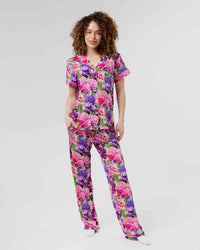 Baby Kids Bamboo Pajamas — Outta Your Rangea Women's Short Sleeve Collar Shirt & Pants Pajama Set — Image 1