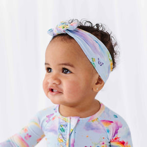 Bums & Roses - Baby & Kids Bamboo Pajamas - Over the Rainbow Headwrap - Image 1