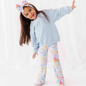 Bums & Roses - Baby & Kids Bamboo Pajamas - Over the Rainbow Crew Neck & Bell Bottoms Set - Image 1