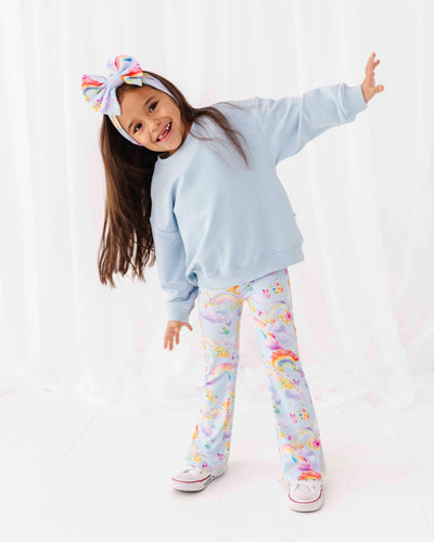 Bums & Roses - Baby & Kids Bamboo Pajamas - Over the Rainbow Crew Neck & Bell Bottoms Set - Image 1