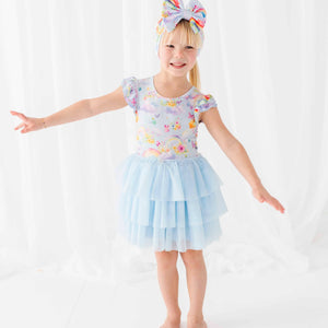 Bums & Roses - Baby & Kids Bamboo Pajamas - Over the Rainbow Tulle Tutu Dress - Image 1