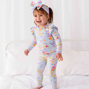 Baby Kids Bamboo Pajamas — Over the Rainbow Two-Piece Pajama Set — Image 1