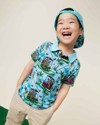 Baby Kids Bamboo Pajamas — Part-Tee Till You Drop Boys Polo — Image 1